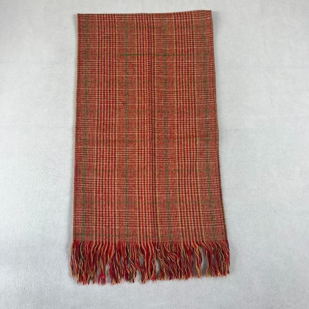 Unbranded Scarf Unisex Tweed Wool Blend Multicolor Fringe Soft Comfy